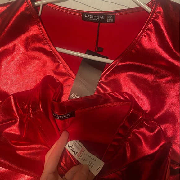 NWT Red metallic top & pant set - Picture 11 of 11